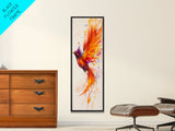 Watercolor Phoenix in Majestic Flight with Stunning Detail – Inspiring Firebird Canvas Print, Perfect Wall Art for Bedroom or Study Spaces