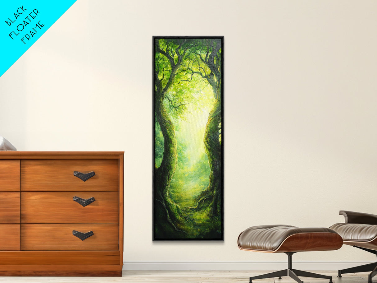 Fantasy Forest Landscape Painting Canvas Print, Tall Narrow Wall Art, Tall and Skinny Painting, Landscape Wall Art, Accent Piece