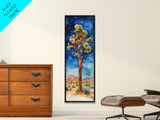 Joshua Tree Under a Starry Night Sky, Framed Canvas Print, Watercolor Landscape Painting Print, Southwestern Wall Art, Farmhouse Painting