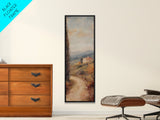 Framed Canvas Print of Coastal Landscape Art in Tuscany Style, Farmhouse Rustic Decor, Minimalist Art, Above Sofa Art, Living Room Wall Art, Tall Narrow Art