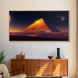 Pyramid Wall Art, Sands of Egypt, Ready To Hang Canvas Print, Framed Wall Art