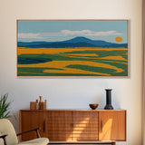 Pixel Art, Beautiful Landscape Made Of Pixels, Ready To Hang Canvas Print, Framed Wall Art
