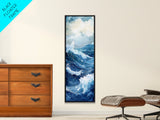 Ocean Waves Canvas Print Coastal Wall Art Nautical Decor Seascape Painting Above Bed Art Living Room Art Blue Green Wall Gift