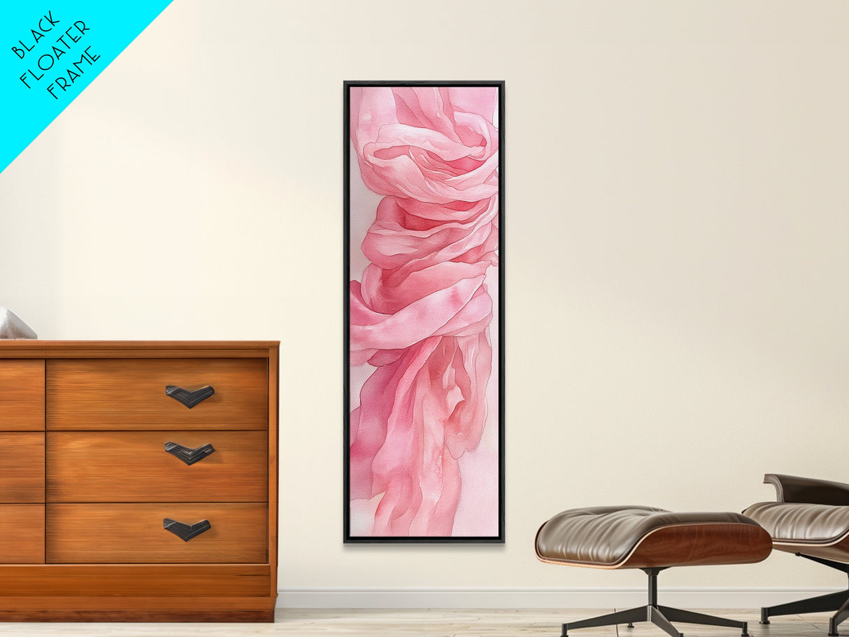 Flowing Pink Fabric Framed Canvas Print Pink Abstract Art Feminine Minimalist Decor Light Pink Wall Art Bedroom Living Room Aesthetic