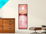 Sunset Canvas Print Coastal Landscape Art Rustic Decor Horizontal Wall Art Bedroom Gift Idea Light Pink Aesthetic Nature Painting