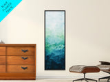 Gradient Watercolor Framed Canvas Print in Green and Blue, Sage Green Wall Art, Minimalist Art, Bedroom Art, Living Room Art