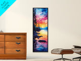 Framed Canvas Print Sunset Reflection Lake Tahoe Art Coastal Decor Nautical Painting Rustic Wall Art Living Room Art Christmas Gift