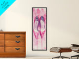 Pink Stilettos Painting Framed Canvas Print Fashion Wall Art Feminine Decor Living Room Artwork Vertical Wall Accent Gift Idea Art