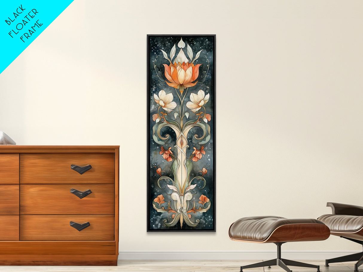 Canvas Print Sacred Geometry Wall Art Botanical Prints Art Nouveau Style Rustic Decor Skinny Wall Art Guest Room Art Christmas Gift
