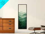 Smoky Mountain Layers Framed Canvas Print Serene Landscape Painting Green Nature Scene Above Sofa Art Living Room Decor
