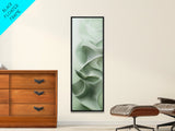 Sage Green Vertical Framed Canvas Print, Abstract Botanical Artwork, Wabi Sabi Minimalist Wall Art, Living Room Decor, Original Artwork