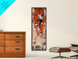 Skateboarder Canvas Print, Red and Black Urban Wall Art, Graffiti Inspired Vertical Artwork, Gift Idea for Living Room or Teen Bedroom
