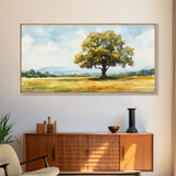 Oak Tree Art Landscape Painting Framed Canvas Print Rustic Decor Living Room Art Original Artwork Above Couch Wall Art Nature Scene
