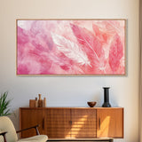 Light Feather Abstract Canvas Print, Pink and Peach Minimalist Art, Cozy Home Wall Decor, Soft Whimsical Style Living Room Artwork