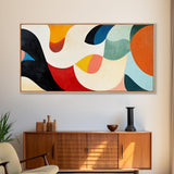 Minimalist Abstract Framed Canvas Print Geometric Rustic Wall Art Sage Green Wall Art Modern Decor Horizontal Wall Art Tall Narrow Art