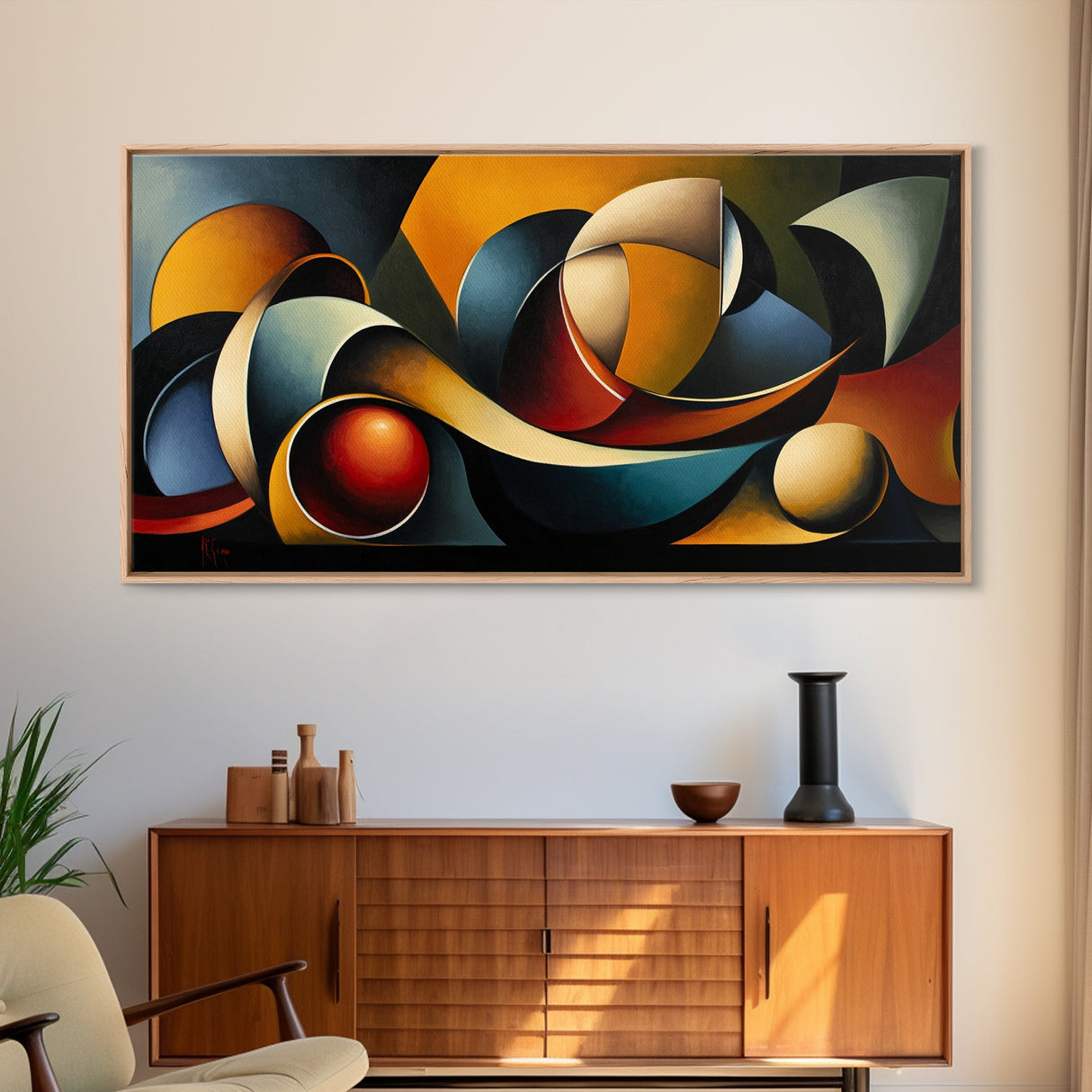 Dynamic Wave Art Canvas Print Coastal Abstract Ocean-Inspired Nautical Wall Art Horizontal Decor Above Couch Living Room Coastal Decor