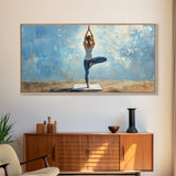 Yoga Tree Pose Canvas Print Zen Serenity Wall Art Minimalist Living Room Neutral Modern Home Decor Therapy Art Unique Gift Idea