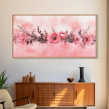 Floral Garland Canvas Print California Poppy Art Horizontal Wall Art Rustic Decor Farmhouse Style Wildflower Painting Gift Idea