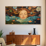 Surreal Dreamscape Framed Canvas Print Whimsical Art Featuring Floral Fantasy Unique Gift Idea Bedroom Wall Art Boho Inspired Artwork