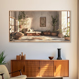 Serene Boho Nook Canvas Print, Minimalist Wabi Sabi Wall Art Vertical Decor, Rustic Botanical Artwork Guest Room Inspiration Idea