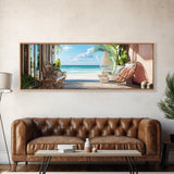 Oceanic Retreat Canvas Print Coastal Decor Nautical Seascape Painting Minimalist Zen Wall Art Relaxing Bedroom Horizontal Artwork