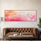 Abstract Script Canvas Print Pink Orange Wall Art Light Pastel Decor Modern Bedroom Artistic Boho Minimalist Horizontal Art