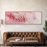 Elegant Lace Hands Canvas Print Feminine Glam Art Light Pink Wall Art Romantic Home Decor Vertical Artwork Gift Idea For Her