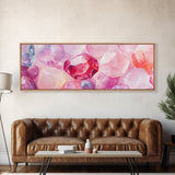 Gemstone Art Canvas Print, Pink Wall Art for Dorm, Light Pink Abstract Art, Whimsical Home Decor, Bedroom or Living Room Gift Idea