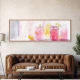Lemonade Jar Canvas Print, Food Review Kitchen Art, Rustic Farmhouse Decor, Whimsical Light Pink Wall Art, Kitchen or Dining Room Gift