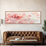 Lotus Petal Canvas Print, Wabi Sabi Wall Art, Light Pink Nature-Inspired Art, Bedroom or Yoga Room Decor, Serene Feminine Artwork