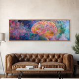 Galaxy Brain Framed Canvas Print Therapy Art Science Abstract Art Cosmic Decor Above Couch or Bed Wall Art Unique Gift for Him