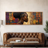 Framed Canvas Print Vibrant African Art Golden Tones Minimalist Decor Rustic Wall Art Original Painting Unique Gift Idea