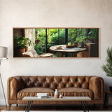 Greenhouse Kitchen Canvas Print, Rustic Dining Art, Botanical Garden Wall Artwork, Natural Farmhouse Decor, Light Filled Wabi Sabi Style
