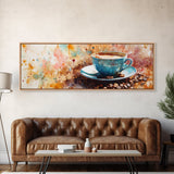 Latte Art Canvas Print, Coffee Wall Art Rustic Home Decor, Food Review Kitchen Art, Whimsical Art Gift Idea Cozy Kitchen Design