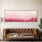 Light Pink Canvas Print Abstract Landscape Painting Horizontal Pastel Minimalist Boho Living Room Art Wabi Sabi Modern Wall Decor