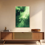 Modern Abstract Green Canvas Print, Sage Green Wall Art, Farmhouse Decor, Minimalist Vertical Art, Living Room Rustic Decor