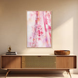 Pink Petals Canvas Print Abstract Floral Art Light Pink Dorm Wall Art Whimsical Art Minimalist Rustic Farmhouse Bedroom Decor Gift
