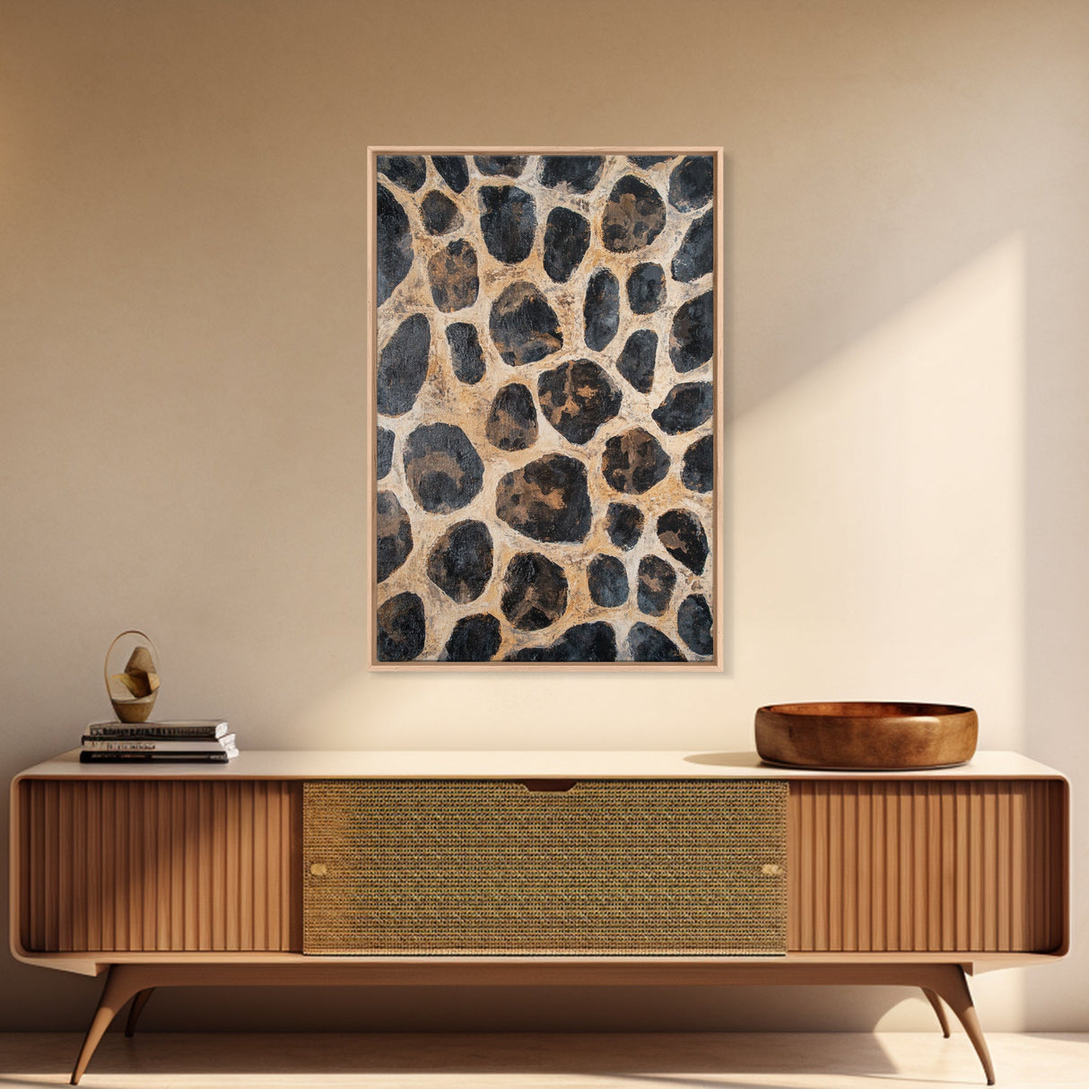 Rustic Stone Texture Canvas Print, Earthy Wall Art, Farmhouse Decor, Bedroom Art, Vertical Rustic Art, Skinny Wall Art
