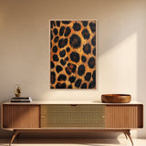 Leopard Wall Art Framed Canvas Print, Animal Print Rustic Decor, Bedroom Art, Skinny Tall Wall Art, Farmhouse Living Room Art