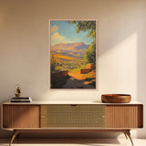 Rustic Mountain Landscape Framed Canvas Print Southwest Wall Art Above Sofa Rustic Decor Gift Idea Living Room Art Landscape Painting