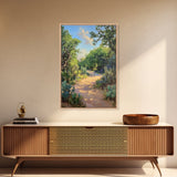 Serene GardenPath Canvas Print Southwest Wall Art Rustic Decor Above Bed Art Farmhouse Wall Art Gift Idea Landscape Painting