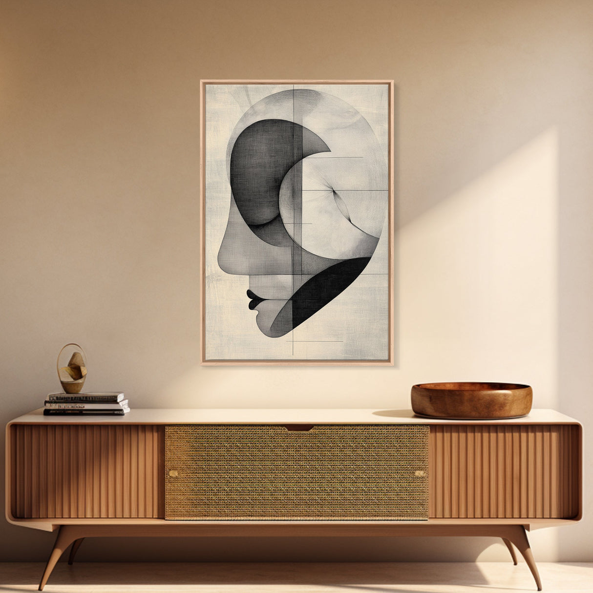 Golden Ratio Inspired Abstract Canvas Print Minimalist Monochrome Wall Art Unique Geometric Home Decor Artistic Gift Design