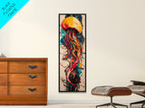 Jellyfish Painting, Ocean Art, Moody Art, Nautical Decor, Coastal Cowgirl Wall Art, Christmas, Framed Canvas Print, Bedroom Art