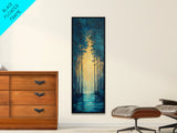 Moody Forest, pine tree art, landscape painting, dark romance painting, nature wall art, forest at dusk painting