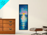 Sunset Over Water, Ocean Painting, Nautical Wall Art, Coastal Decor, Bedroom Art, Gift Idea for Her, Above Sofa Art