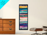 Textile Abstract, Colorful Patterns, Woven Design, Framed Canvas Print, Moroccan wall art, geometric wall art, boho art, vibrant art