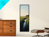 Marsh landscape, marsh painting, coastal decor, framed canvas print, extra wide art, original painting, above couch art