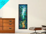 Forest Path Painting, Landscape Painting, Green Wall Art, Pine Tree Art, Above Sofa Art, Framed Canvas Print, Bedroom Art
