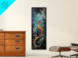 Fantasy Sea Creature, koi fish painting, moody art, whimsical art, wabi sabi art, framed canvas print, vertical wall art