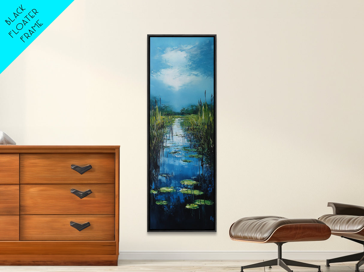 Marsh Painting, Coastal Landscape, Canvas Print, Lake Tahoe Art, Rustic Wall Art, Above Couch Art, Vertical Wall Art